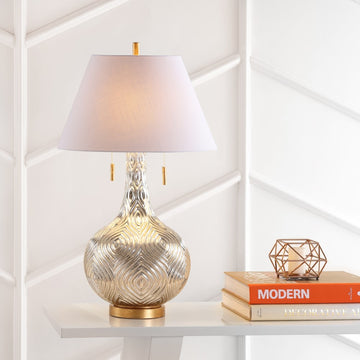 Highland 30.75" Gourd Glass LED Table Lamp - JONATHAN Y